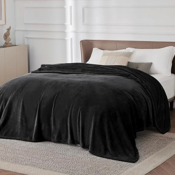 BEDSURE Kuscheldecke Flauschig Decke Fleecedecke - Wohndecke Warm Winter Weich, Sofadecke XXL, Decke Couch Blanket, Kuscheldecke Große, Wohn- & Kuscheldecken 220x240 cm, Sofa überwurfdecke Schwarz – Bild 1