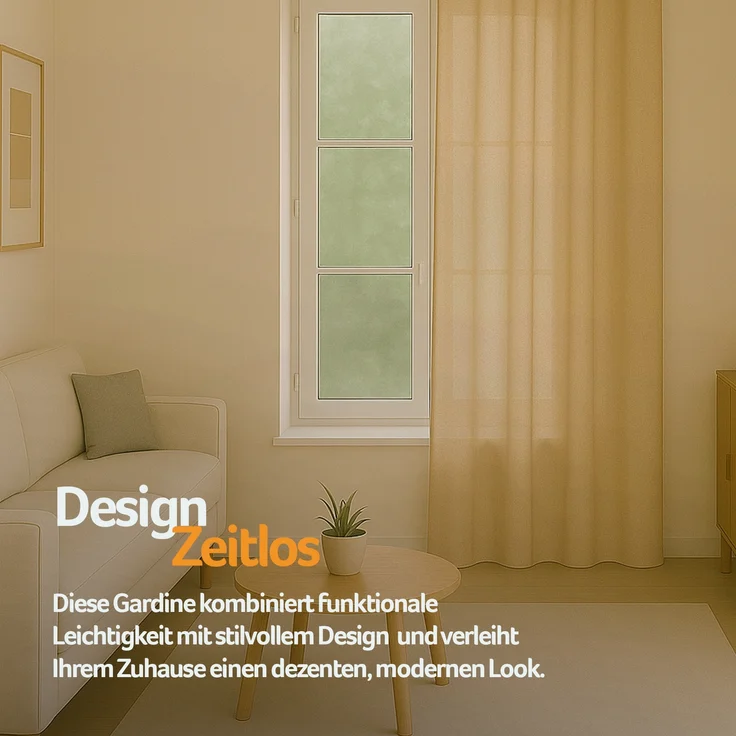 Bestlivings Blickdichte, Gardine mit Ösen, in vielen Größen und Farben Beige 140x145 cm – Bild 8