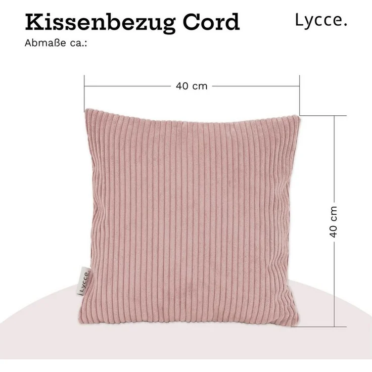 Lycce Dekokissen Kissenbezug 2er Set CORD Stoff (40x40 cm) mit Reißverschluß – Bild 3