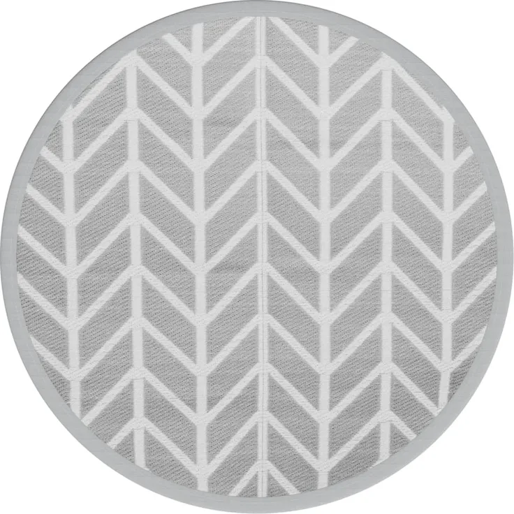 vidaXL Outdoor-Teppich ARAKIL Grau Ø160 cm PP 368549