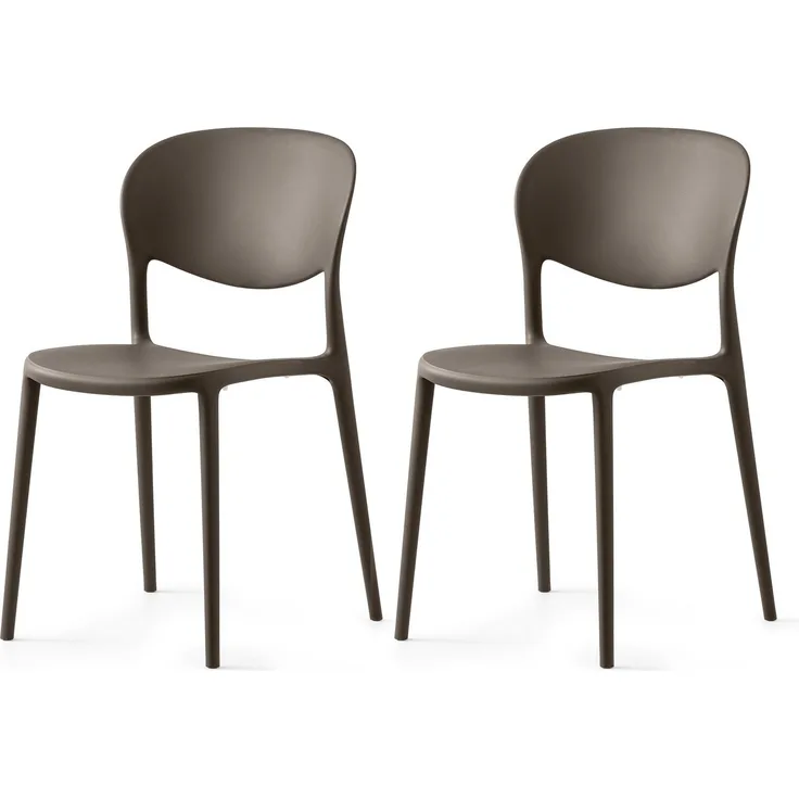Connubia, 2 Stühle Abby, recyceltes Polypropylen 100% Terra