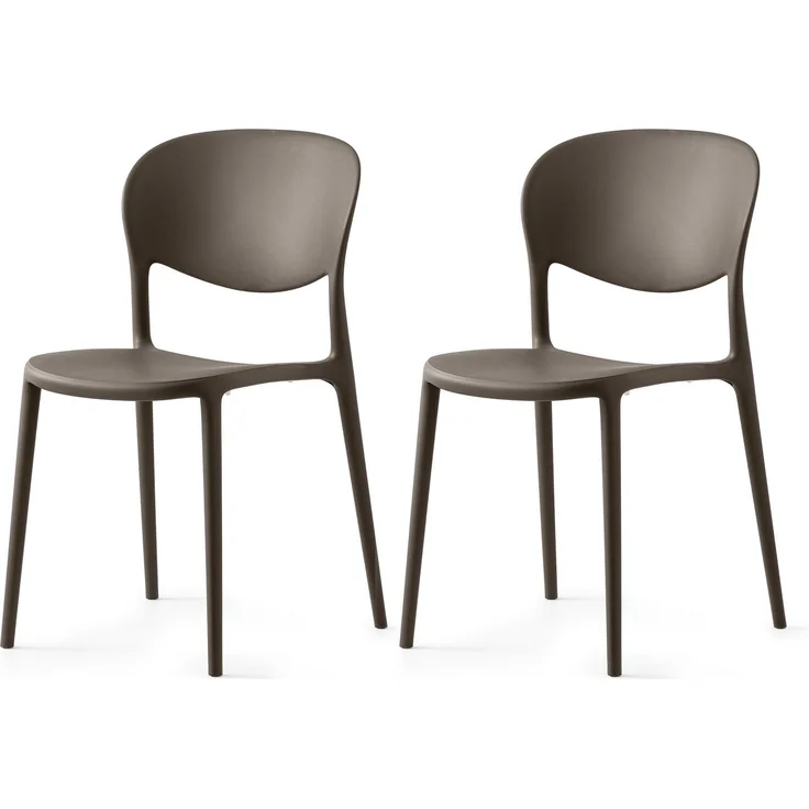 Connubia, 2 Stühle Abby, recyceltes Polypropylen 100% Terra