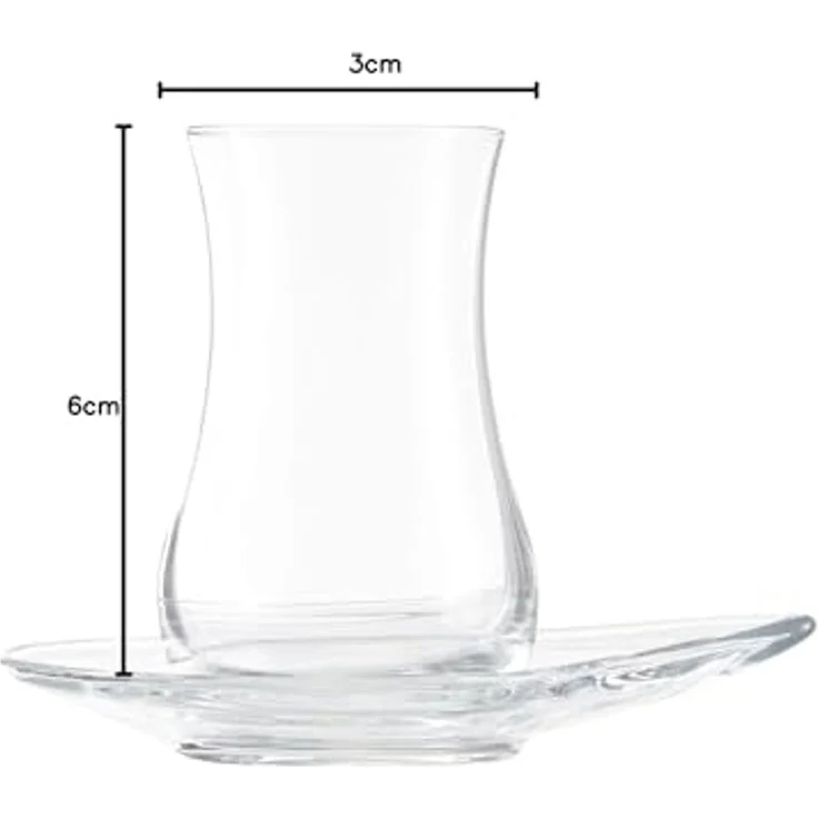 LAV Eva 12-teiliges Teegläser-Set mit Untertellern - 170 ml aus Borosilikatglas – Bild 5