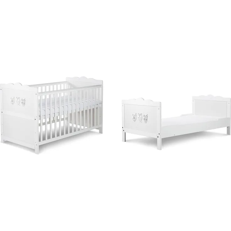 Kinderbett Babybett Gitterbett 2in1, Jugendbett Marsell CLAMARO