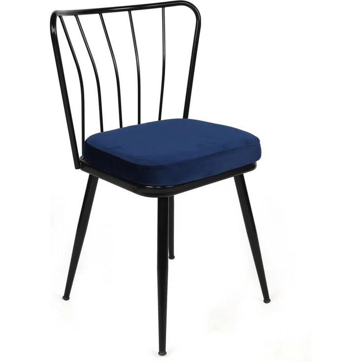 Skye Decor 'Yıldız-944 V2' Stuhlset (2-teilig), Dunkelblau / Schwarz, 43 x 82 x 42 cm – Bild 2