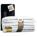 BEFA NATUR Daunenbettdecke kuschelig weiche Premium-Ganzjahresdecke, 4-Jahreszeitendecke, Füllung: 90% Daunen, 10% Federn, Made in Germany - Bettdecke Größe 135x200 155x220 200x200 erhältlich