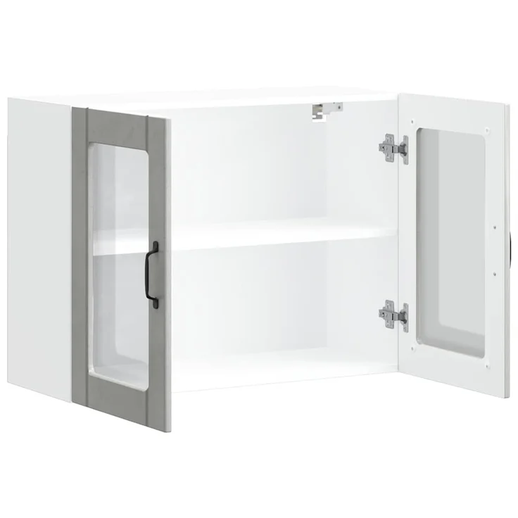 vidaXL Küchen-Hängeschrank mit Glastür Lucca Betongrau Holzwerkstoff 853851 – Bild 6