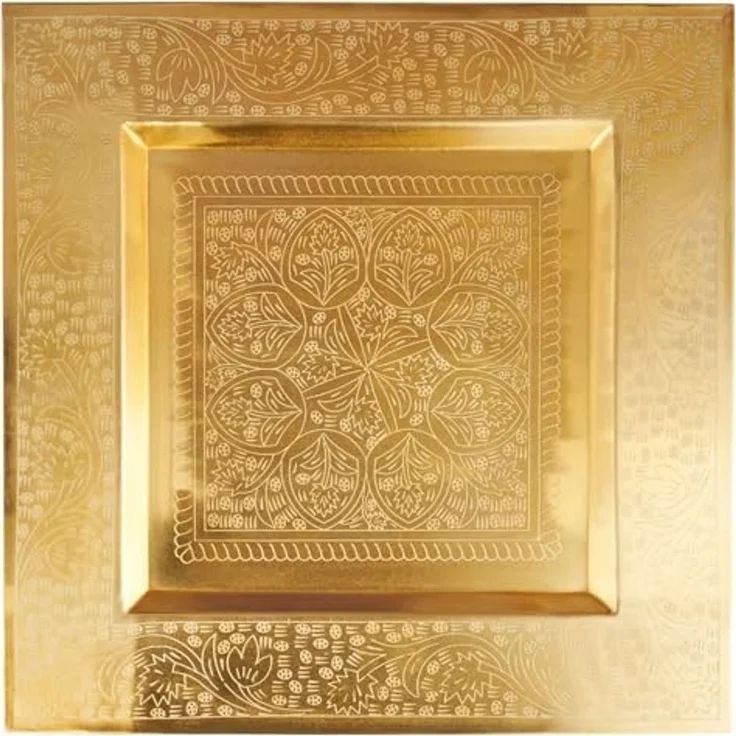 Marrakesch Orient & Mediterran Interior Beistelltisch Beistelltisch Garten Klapptisch Metall Sule Eckig Gold (1-St), Handarbeit – Bild 5
