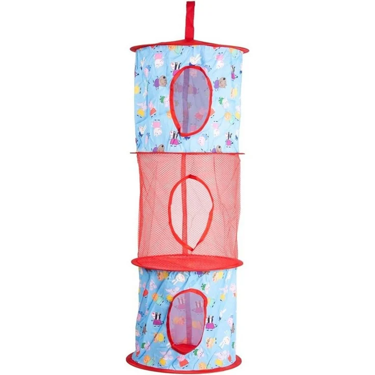 United Labels® Aufbewahrungsbox Peppa Wutz - Hängeaufbewahrung für Kinder Kinderzimmer Aufbewahrungsnetz 3 Fächer Rot 27,5 x 75 cm – Bild 1