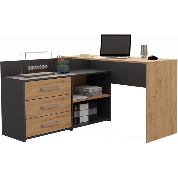 ibonto SCHREIBTISCH Maße: Breite: 120x50x76 cm Korpus: ANTHRAZIT Computertisch (H 76 x T 50 x B 120 cm) – Bild 2
