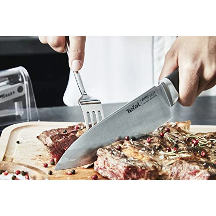 Tefal Kochmesser K25690 Ever Sharp, inkl. Messerschärfer, Edelstahl, exklusive Schleiftechnologie – Bild 17