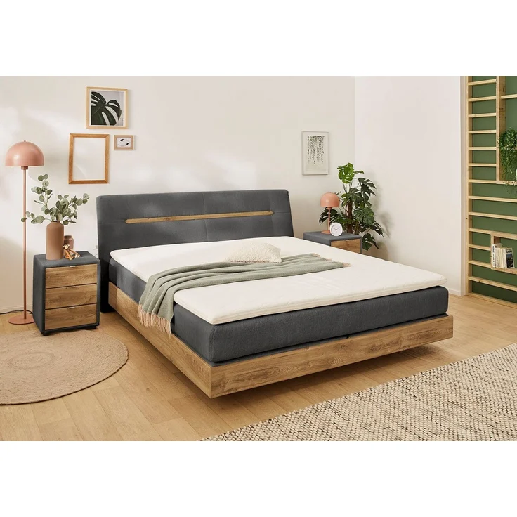 Jockenhöfer 'Hetty Mix' Boxspringbett, 180x200 cm, Chenille Dunkelgrau – Bild 1