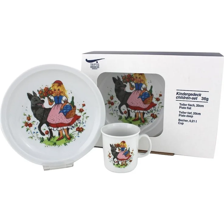 Triptis Kindergeschirr-Set Triptis Rotkäppchen Kinderset 3tlg, 1 Personen, Porzellan