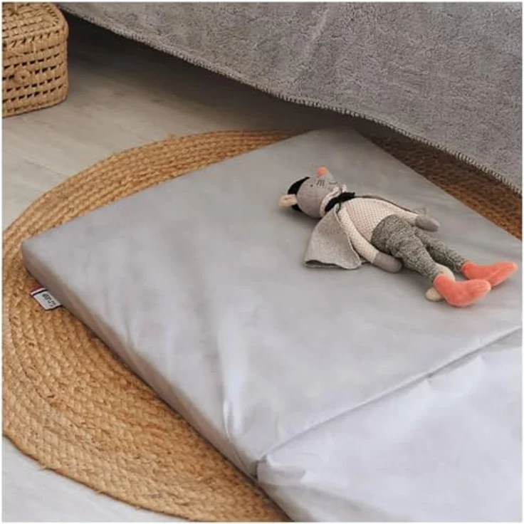TINÉO – Klappmatratze 2 Teile für Regenschirmbett – Faltbare Matratze für unterwegs – 60 x 120 x 4 cm Grau – Bild 8