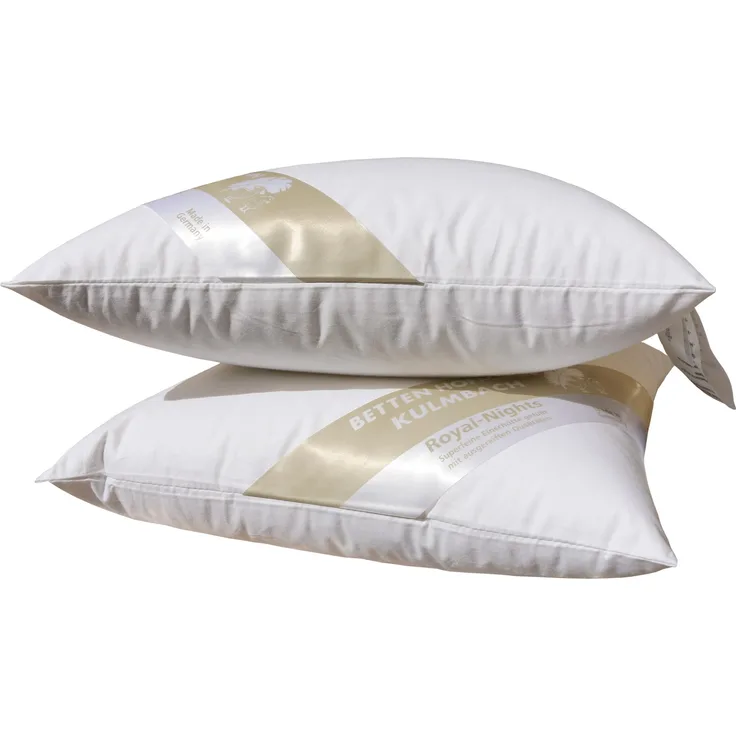2 Stück Betten Hofmann Kopfkissen 35x35 Nackenkissen Federkissen 30% Daunen 300g prall