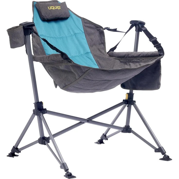 Uquip Campingstuhl Rocky 2.0 Strandstuhl Schaukelstuhl Hänge Sessel Klappstuhl Petrol/Grey – Bild 1