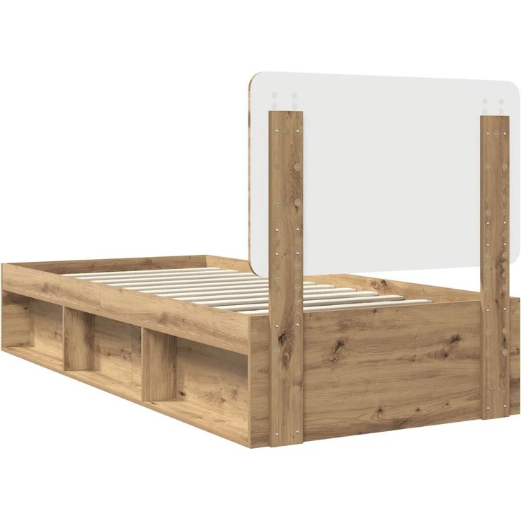vidaXL Bettrahmen mit Kopfteil Kunsthandwerk Eiche 100 x 200 cm 3412532 – Bild 8