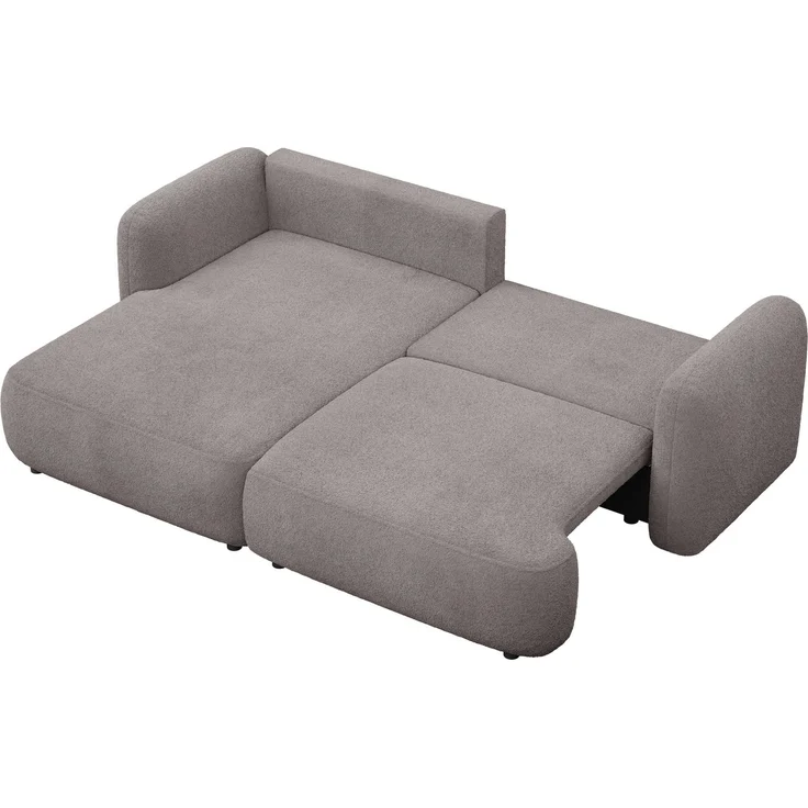 Selsey Tvoya Ecksofa mit Schlaffunktion, Ottomane links, Bouclé Graubraun – Bild 9