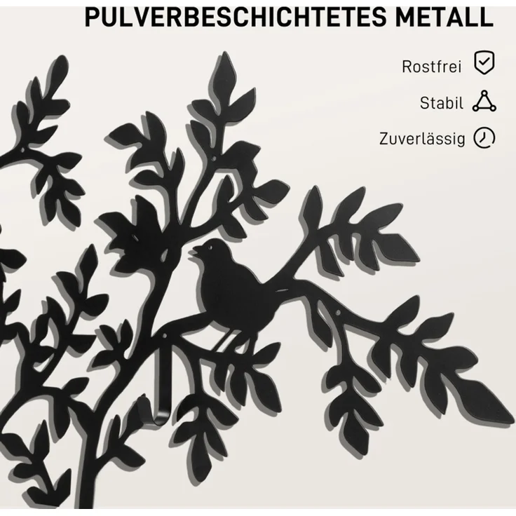 DESVIAE Kleiderständer zur Wandmontage mit 8 Haken aus Metall Schwarz, 120 x 5 x 175 cm – Bild 4