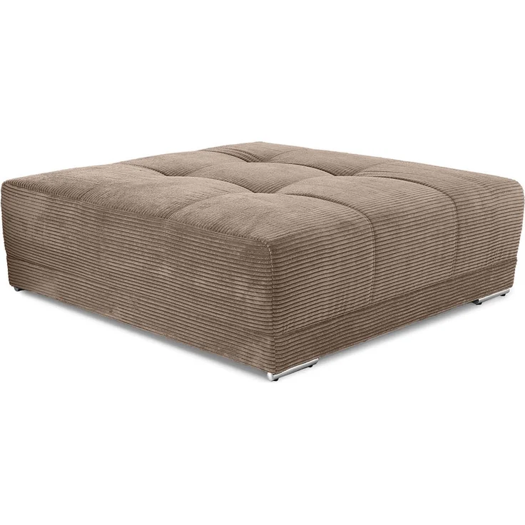 Polsterhocker XXL für Big-Sofa 120x120, Federkern Polstersitz Cord Braun Taupe – Bild 1