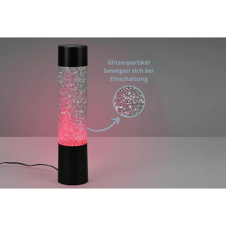 lightling LED Tischleuchte Glinda, RGB Farbwechsler, LED fest integriert, RGB-Farbwechsler, Glitzerpartikel-Optik, Indoor – Bild 2
