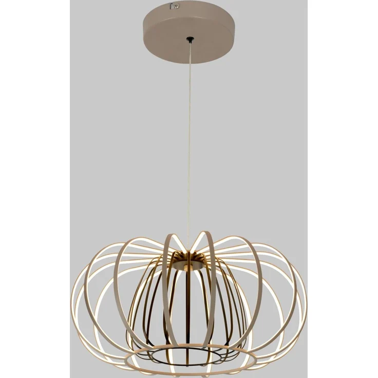WOFI Leuchten 'MIXED' Hängeleuchte, Metall sand, 58 x 32 x 58 cm, dimmbar mit 3-Stufen-Dimmer – Bild 4