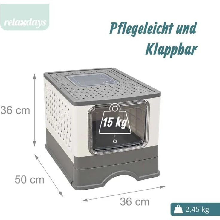 Relaxdays Geschlossenes Katzenklo mit Schublade – Bild 4