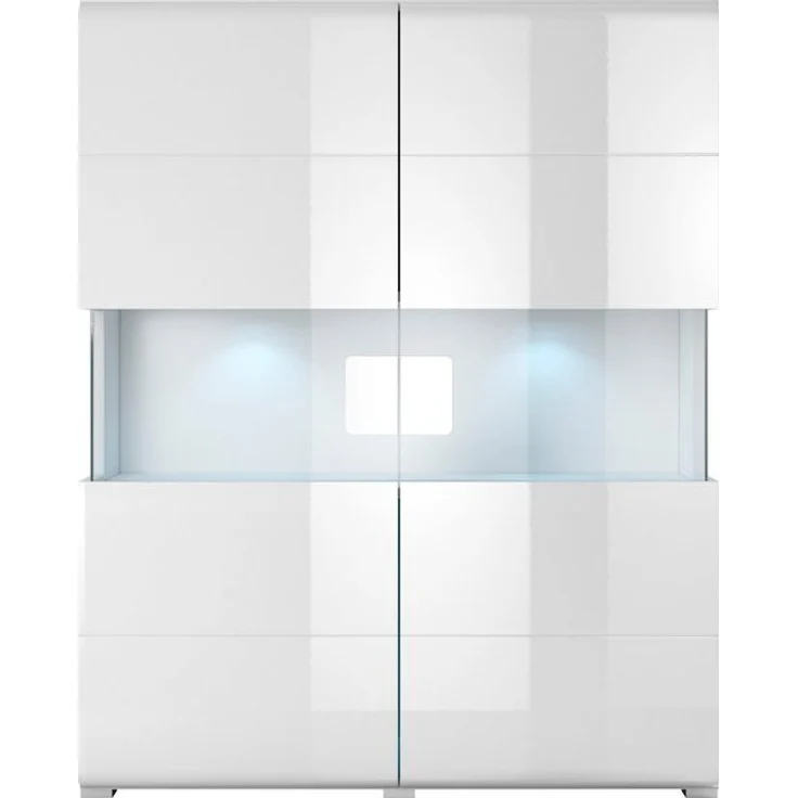 INOSIGN Highboard Toledo,Breite 121,5 cm, trendige Hochkommode mit 2 Türen, Hochschrank mit Glas-Partien,stylische Hochglanzfronten – Bild 4