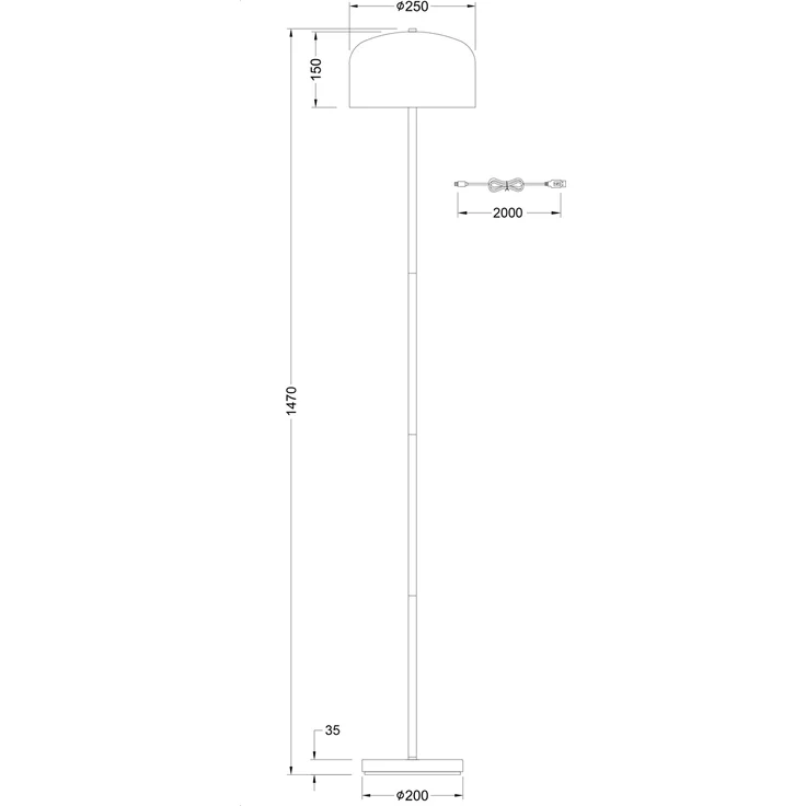 Reality Leuchten LED Akku Stehleuchte Jeff R49151108, Metall Messing matt, inkl. 2.5 Watt LED – Bild 11