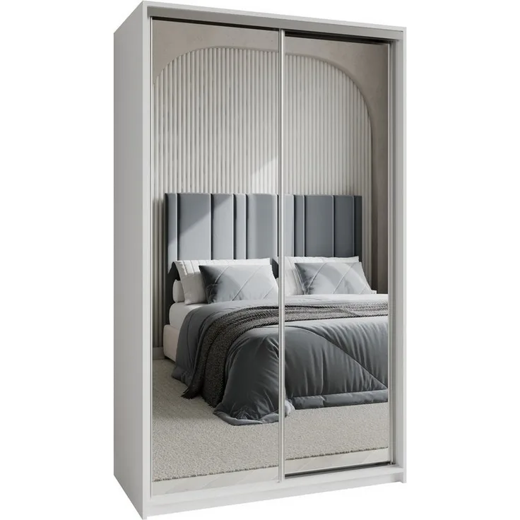 Masseno Schwebetürenschrank RIEN Kleiderschrank mit Spiegel und Schubladen Schlafzimmerschrank