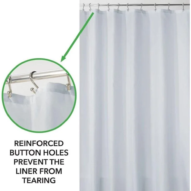 mDesign Duschvorhang Badewannenvorhang wasserabweisend Polyester Hellblau – Bild 5