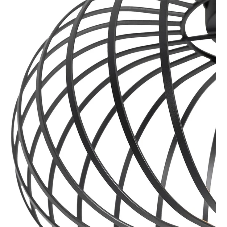 Qazqa Deckenleuchte Johanna, ohne Leuchtmittel, E27, Schwarz, Design, Stahl, 1-flammig – Bild 5