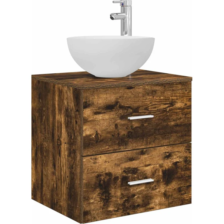 vidaXL Badezimmerschrank-Set 3 stk. Geräucherte Eiche 129 x 35 x 80 cm 3405791 – Bild 5