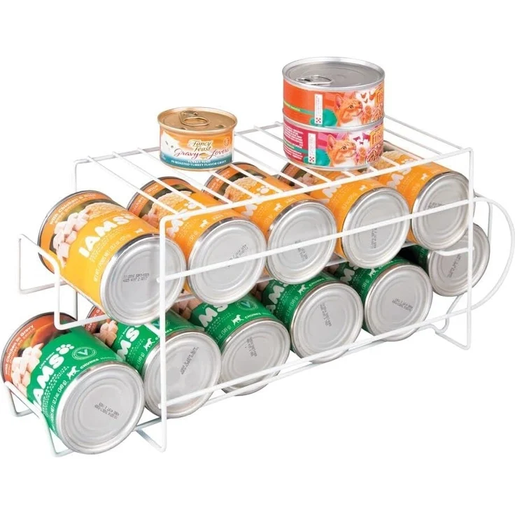 mDesign Küchenorganizer Kühlschrankregal Aufbewahrungsbehälter Weiß Dosenregal – Bild 4