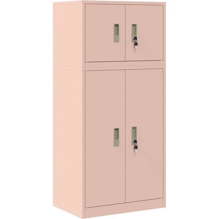 vidaXL Aufbewahrungsschrank 2 stk. Rosa 60 x 40 x 130 cm Stahl 3438688 – Bild 2