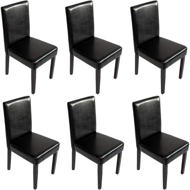 MCW Esszimmerstuhl Littau-6 (Set, 6 St), 6er-Set, Hohe Rückenlehne, Rutschfest durch Kunststoff-Bodenschoner
