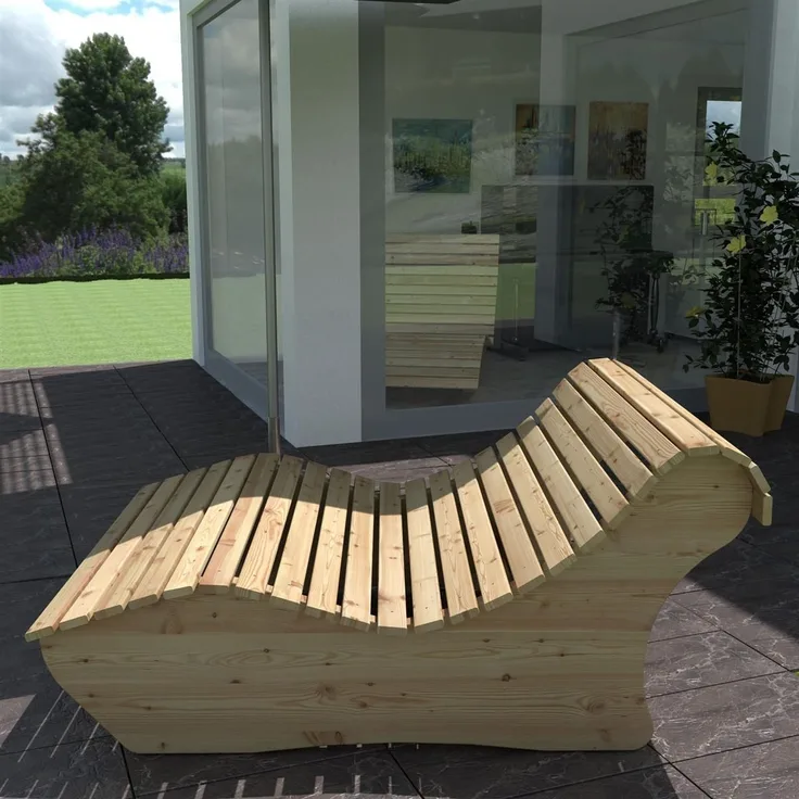 Relaxliege "Heiner" Gartenliege 140cm Lärche