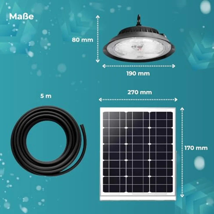 LUXULA LED Solarleuchte Solar CCT Hängeleuchte, 6W PV, 500lm, 3000K-4000K-6500K, IP44, LED fest integriert, warmweiß, CCT, neutralweiß, kaltweiß, steuerbar mit Fernbedienung, Lichtfarbe einstellbar – Bild 8