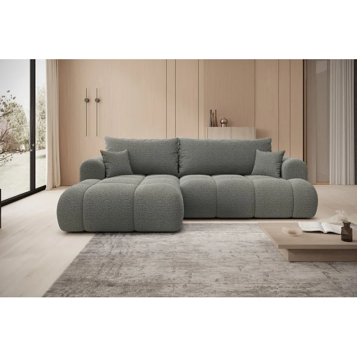 thematys Ecksofa TREVIO 260 x 165 cm, mit Schlaffunktion, mit Bettkasten, Grau (Fredo 35), Ausrichtung links – Bild 3