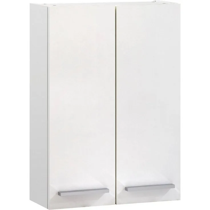Saphir Hängeschrank Quickset 335 Badschrank 50 cm breit mit 2 Türen und 2 Einlegeböden Badezimmer-Hängeschrank inkl. Türdämpfer, Griffe in Chrom Glanz