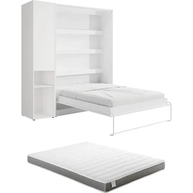 Vente-unique - RAPILI Bett Holz, Platte Weiß - B 50 cm239,2 cm x H 225,2 cm x L 229 cm – Bild 7