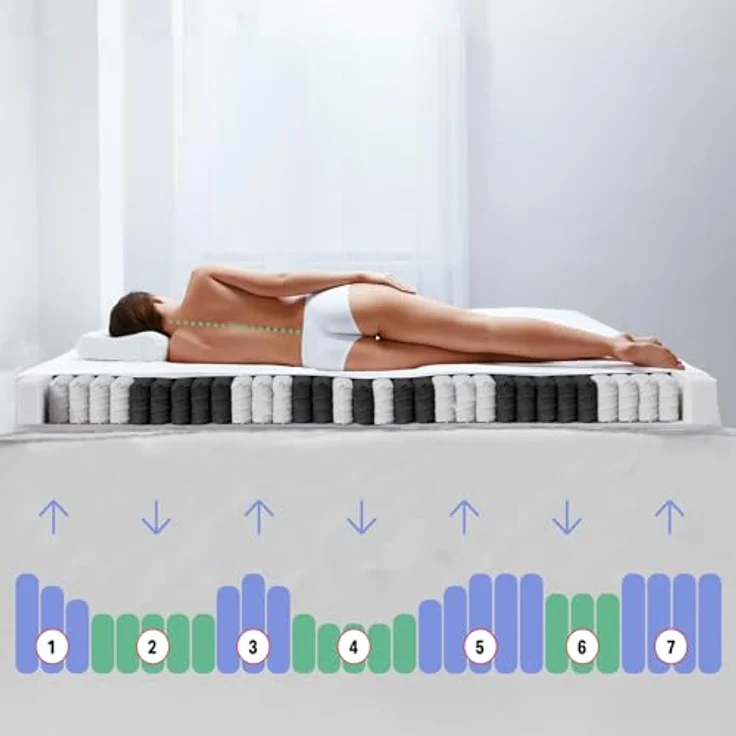 Taschenfederkernmatratze Sleezzz Superior 80 x 200 cm, Höhe 18 cm, Härtegrad H3 – Bild 8