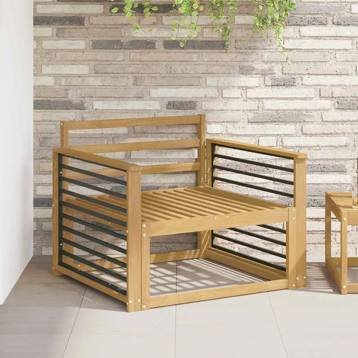vidaXL Armlehnen Modul 2 pcs Weiß 80 x 6 x 61 cm Massivholz Akazie 901595