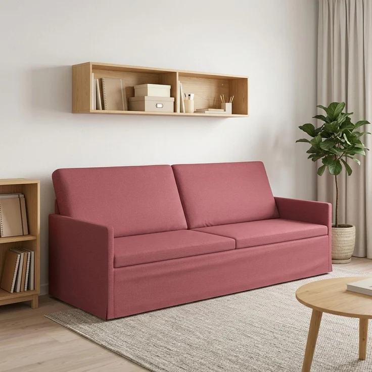vidaXL 3-Sitzer Sofa Weinrot 220 x 81 x 82 cm Stoff 42041142 – Bild 1