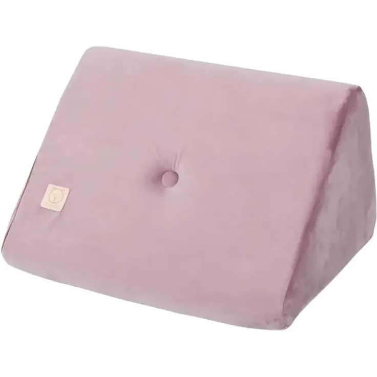 MISIOO FOLDIE Keilkissen - Samt Kissen für Kinderzimmer – Elegant Lesekissen aus Schaumstoff – Rückenstützkissen für Kinder – ideale Ergänzung zur Klappmatratze - 60 x 50 x 36 cm – Lila