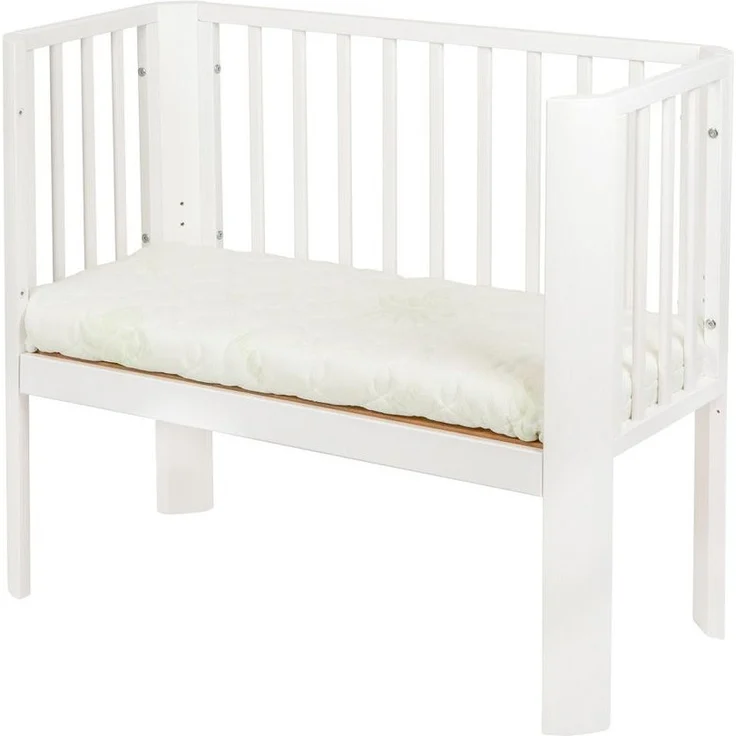 Beistellbett Baby Weiß – 5xHöhenverstellbar, Matratze & Holz – Bild 5