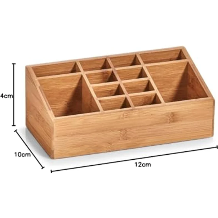 Zeller Present Aufbewahrungsbox Zeller 25385 Organizer mit 12 Fächern, Bambus, ca. 25,4 x 12 x 10 cm – Bild 7