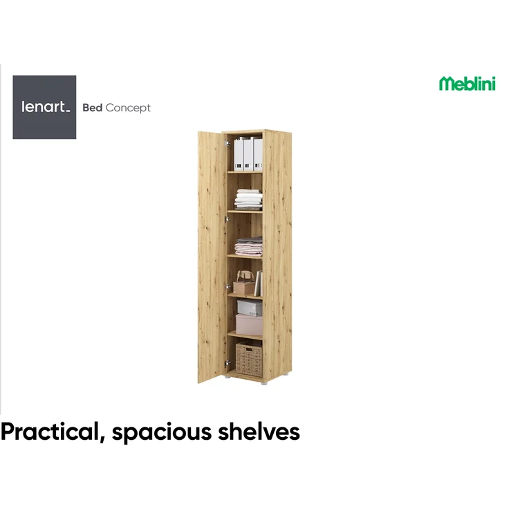MEBLINI Schrank für Schrankbett Bed Concept - Hochschrank mit Regalen - BC-21 - Artisan Eiche – Bild 6