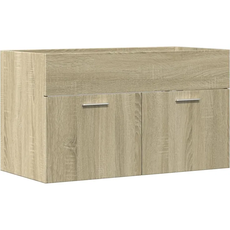 Waschbeckenunterschrank, Badschrank Sonoma-Eiche 90x38,5x46 Holzwerkstoff de7870
