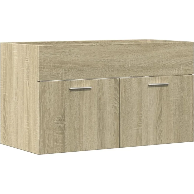 Waschbeckenunterschrank, Badschrank Sonoma-Eiche 90x38,5x46 Holzwerkstoff de7870 – Bild 1